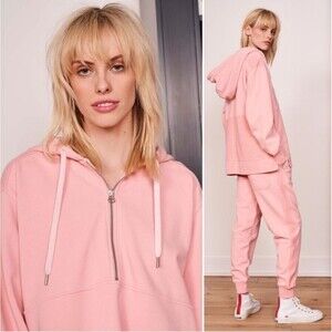 NWT La Ligne Super Hoodie Women's Size Small Pink Oversized Coastal Contemporary